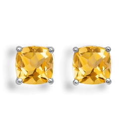 Cushion Birthstone Fashion Stud Earrings (1 Stone)