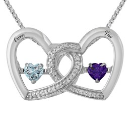 Colors in Rhythm Couple's Double Heart Necklace