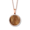 Thumbnail Image 0 of Doves Necklace Quartz/Mother-of-Pearl Doublet/14K Rose Gold