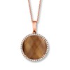 Thumbnail Image 1 of Doves Necklace Quartz/Mother-of-Pearl Doublet/14K Rose Gold