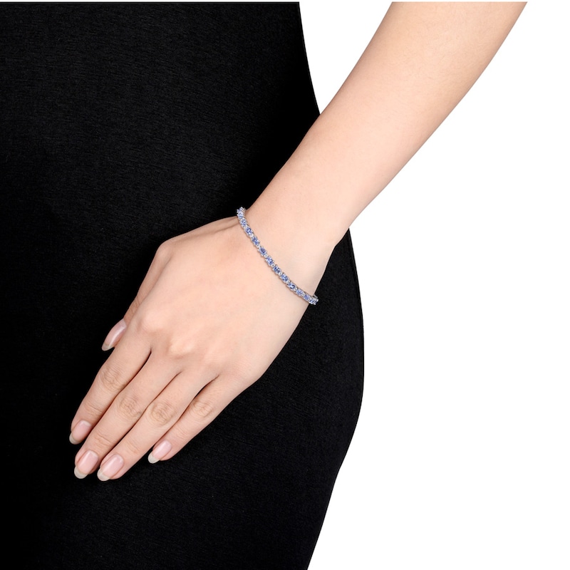 Main Image 2 of Tanzanite Bracelet White Topaz Tennis Sterling Silver