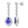 Thumbnail Image 0 of Tanzanite Drop Earrings 1-1/2 ct tw Diamonds 14K White Gold