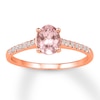 Morganite Ring 1/15 ct tw Diamonds 14K Rose Gold
