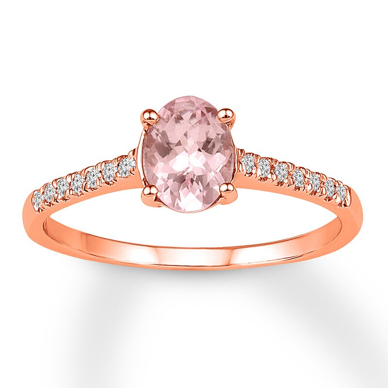 Morganite Ring 1/15 ct tw Diamonds 14K Rose Gold