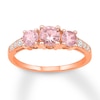 Thumbnail Image 1 of Morganite Ring 1/10 ct tw Diamonds 14K Rose Gold
