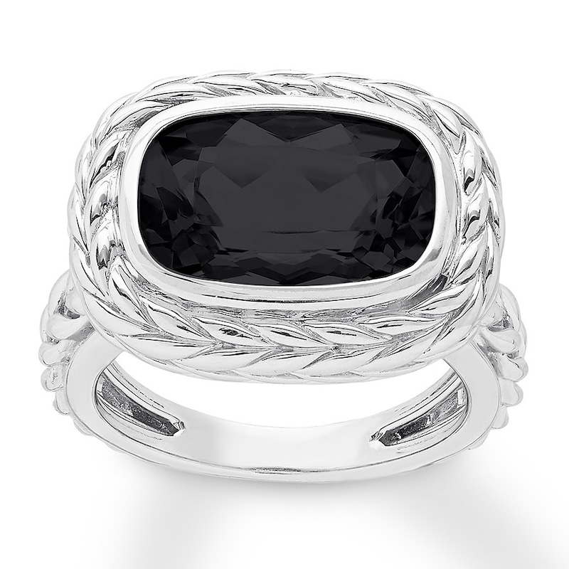 Main Image 1 of Onyx Ring Cushion-cut Sterling Silver