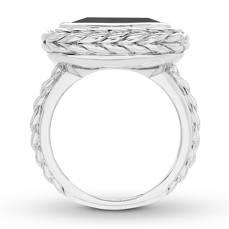 Onyx Ring Cushion-cut Sterling Silver