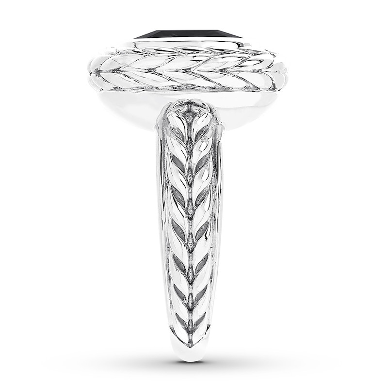 Main Image 3 of Onyx Ring Cushion-cut Sterling Silver