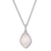 Thumbnail Image 0 of Rose Quartz Necklace 1/8 ct tw Diamonds Sterling Silver