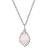 Thumbnail Image 1 of Rose Quartz Necklace 1/8 ct tw Diamonds Sterling Silver
