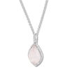 Thumbnail Image 1 of Rose Quartz Necklace 1/8 ct tw Diamonds Sterling Silver
