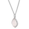 Thumbnail Image 1 of Rose Quartz Necklace 1/8 ct tw Diamonds Sterling Silver