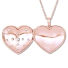 Thumbnail Image 1 of Heart Locket White Topaz Pink Rhodium Sterling Silver