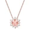 Thumbnail Image 0 of Morganite Necklace White Lab-Created Sapphires 10K Rose Gold