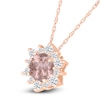 Thumbnail Image 1 of Morganite Necklace White Lab-Created Sapphires 10K Rose Gold