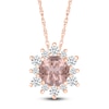 Thumbnail Image 1 of Morganite Necklace White Lab-Created Sapphires 10K Rose Gold