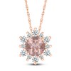 Thumbnail Image 2 of Morganite Necklace White Lab-Created Sapphires 10K Rose Gold