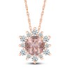 Thumbnail Image 1 of Morganite Necklace White Lab-Created Sapphires 10K Rose Gold