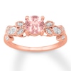 Thumbnail Image 1 of Morganite Ring White Lab-Created Sapphires 10K Rose Gold