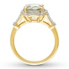 Thumbnail Image 1 of Green Quartz Ring 1/5 ct tw Diamonds 14K Yellow Gold