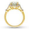 Thumbnail Image 1 of Green Quartz Ring 1/5 ct tw Diamonds 14K Yellow Gold
