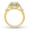 Thumbnail Image 1 of Green Quartz Ring 1/5 ct tw Diamonds 14K Yellow Gold