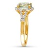 Thumbnail Image 2 of Green Quartz Ring 1/5 ct tw Diamonds 14K Yellow Gold