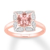 Thumbnail Image 0 of Morganite Ring White Lab-Created Sapphires 10K Rose Gold