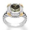 Thumbnail Image 0 of Green Quartz Ring 1/5 ct tw Diamonds Sterling Silver/14K Yellow Gold