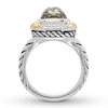 Thumbnail Image 1 of Green Quartz Ring 1/5 ct tw Diamonds Sterling Silver/14K Yellow Gold