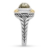 Thumbnail Image 2 of Green Quartz Ring 1/5 ct tw Diamonds Sterling Silver/14K Yellow Gold