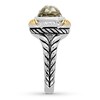 Thumbnail Image 3 of Green Quartz Ring 1/5 ct tw Diamonds Sterling Silver/14K Yellow Gold
