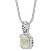 Thumbnail Image 2 of Green Quartz Necklace 1/5 ct tw Diamonds Sterling Silver/14K Yellow Gold