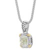 Thumbnail Image 1 of Green Quartz Necklace 1/5 ct tw Diamonds Sterling Silver/14K Yellow Gold