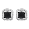 Thumbnail Image 0 of Onyx Earrings 1/4 ct tw Diamonds Sterling Silver