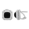 Thumbnail Image 1 of Onyx Earrings 1/4 ct tw Diamonds Sterling Silver