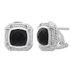 Thumbnail Image 2 of Onyx Earrings 1/4 ct tw Diamonds Sterling Silver