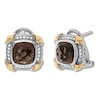 Thumbnail Image 3 of Quartz Earrings 1/5 ct tw Diamonds Sterling Silver/14K Gold