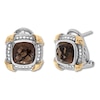 Thumbnail Image 2 of Quartz Earrings 1/5 ct tw Diamonds Sterling Silver/14K Gold