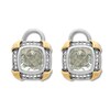 Thumbnail Image 2 of Green Quartz Earrings 1/5 ct tw Diamonds St. Silver/14K Gold