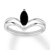 Onyx Ring Diamond Accents Sterling Silver