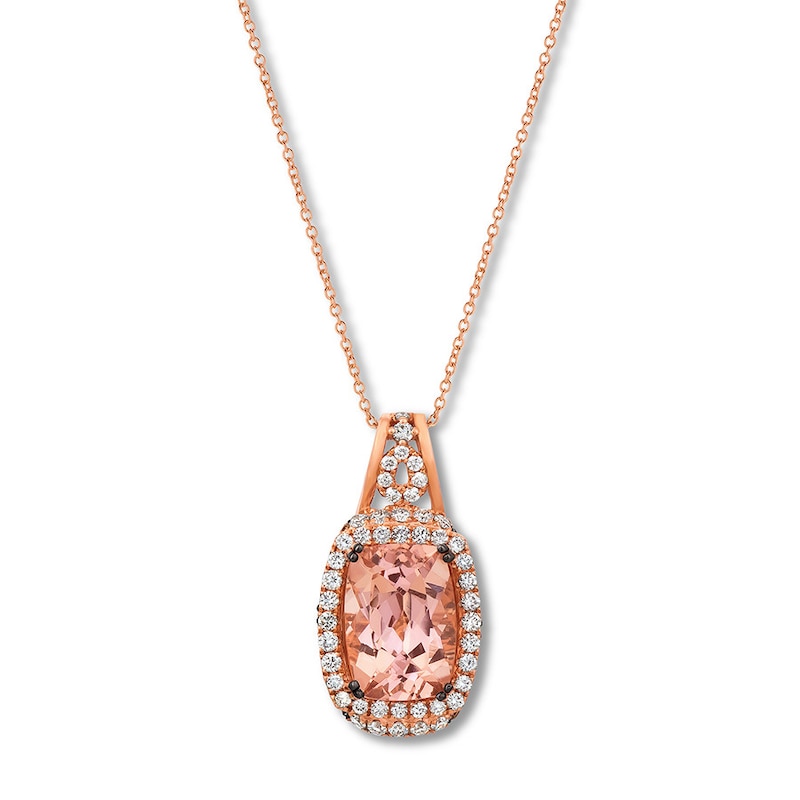 Le Vian Morganite Necklace 1-7/8 ct tw Diamonds 14K Gold