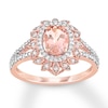 Thumbnail Image 1 of Morganite Ring 1/5 ct tw Diamonds 10K Rose Gold