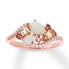 Thumbnail Image 0 of Natural Opal & Tourmaline Ring 1/10 ct tw Diamonds 10K Rose Gold