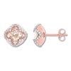 Thumbnail Image 1 of Morganite Earrings 1/4 carat tw Diamonds 10K Rose Gold