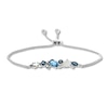 Thumbnail Image 0 of Natural Opal & Blue Topaz Bracelet 1/15 ct tw Diamonds 10K Gold