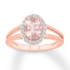 Morganite Ring White Topaz 10K Rose Gold