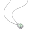 Thumbnail Image 1 of Green Quartz Necklace 1/10 ct tw Diamonds Sterling Silver