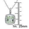 Thumbnail Image 2 of Green Quartz Necklace 1/10 ct tw Diamonds Sterling Silver