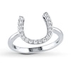 Thumbnail Image 1 of Topaz Horseshoe Ring Sterling Silver
